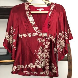 Nanette Lenore red silk kimono
